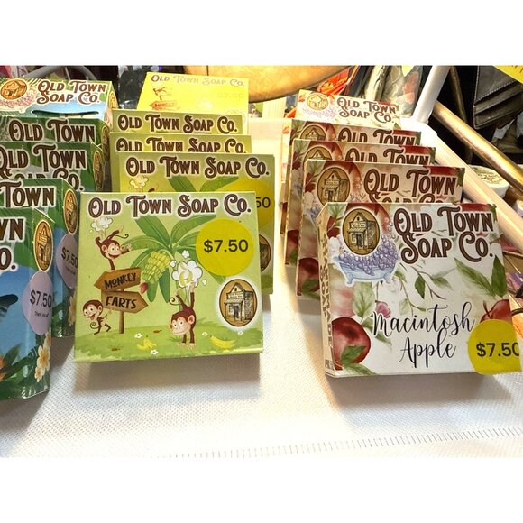 Old Town Soap Co. Handmade Artisan Soap Lemongrass, Apple, Monkey Farts, Seaside - Picture 3 of 12